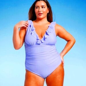 Nwot. Lavender Ruffle One-Piece Swimsuit